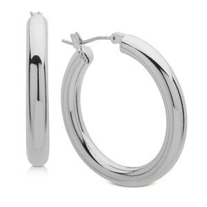 DKNY 1 1/5" Thick Hoop Earrings